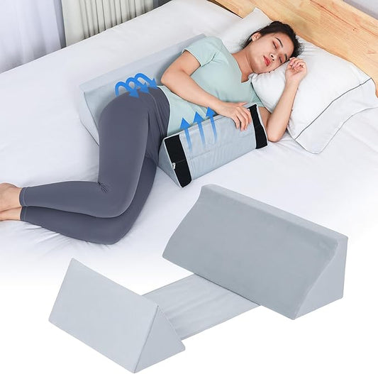 Fanwer Wedge Pillow for Side Sleeping, Back Pillow for Side Sleeper, Bed Wedges & Body Positioners for After Surgery, Pregnancy Support, Back Pain, Preventing Bedsores