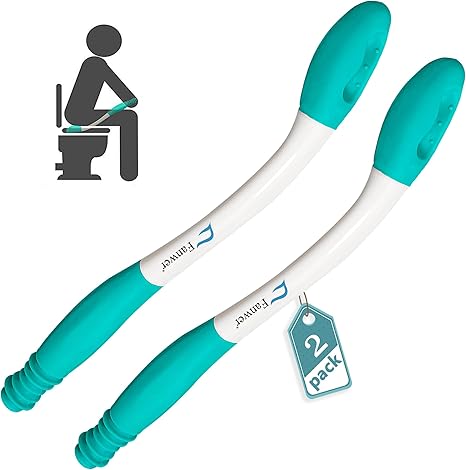 Fanwer Toilet Aids for Wiping - 15.7" Long Reach Comfort Butt Wiper Tools - Bathroom Bottom Buddy Wiping Self Assist for Disabled,Elderly,Pregnant,Overweight People and Back Surgery Recovery (2 Pack)