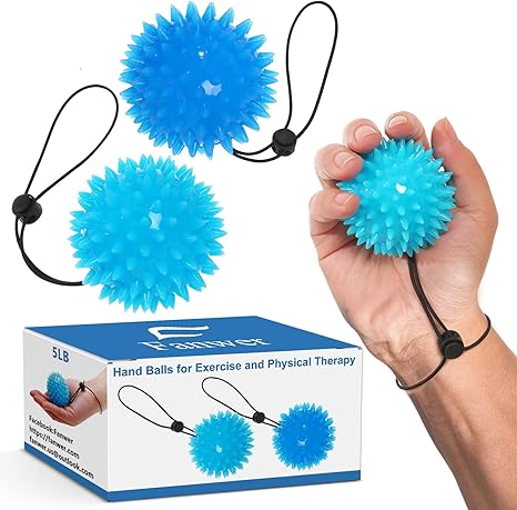 Hand Grip Strenthener - Squeeze Balls for Hand Therapy Set (5LB+10LB), Hand Exercise Ball for Physical Therapy, Elderly, Weak Hand, Arthritis, Stroke, Carpal Tunnel