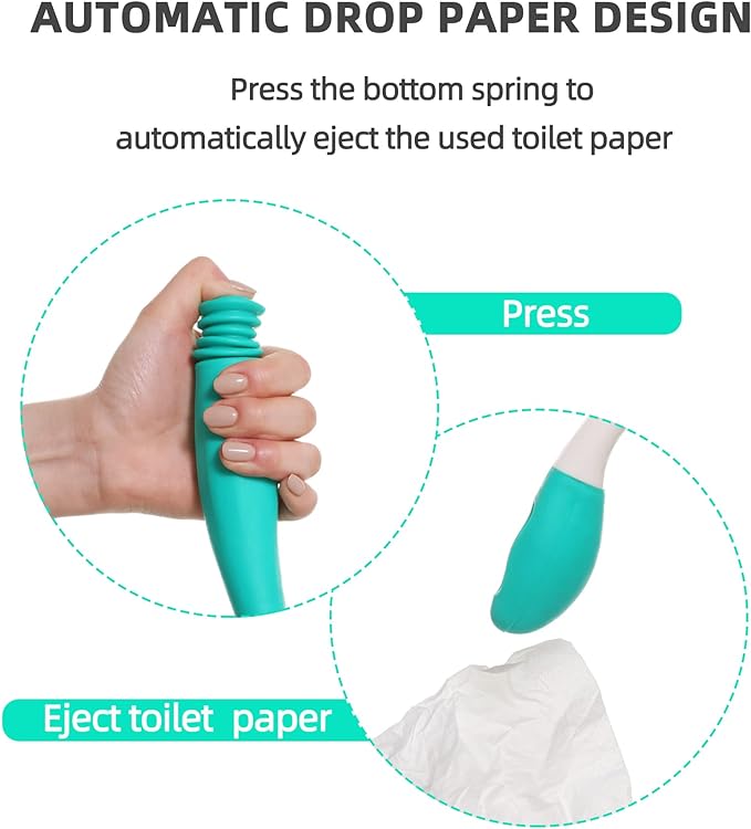 Fanwer Self-wipe Toilet Aid Tool, a Rubber Toileting Tongs, a Bottom Buddy Alternative