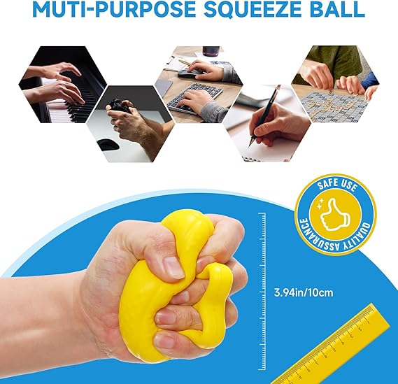 Fanwer Finger Exerciser Hand Squeeze Ball, Hand Grip Strength Trainer Build Hand, Finger and Wrist Strength, Finger Extension Exerciser for Rehab, Arthritis, Carpal Tunnel