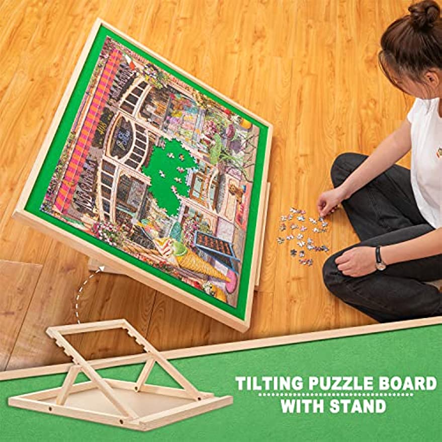 Fanwer Portable Jigsaw Puzzle Board Table 1500 Pieces with Cover