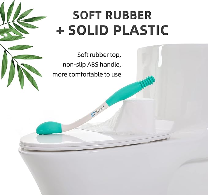 Fanwer Self-wipe Toilet Aid Tool, a Rubber Toileting Tongs, a Bottom Buddy Alternative