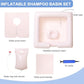 Inflatable Bedside Shampoo Set with Water Bag and Waterproof Shawl. Wash Hair in Bed for Children, the Elderly, Pregnant Women, Post-surgery or Bedridden Patients. Water Bag Capacity 2.1 Gallons (8L)