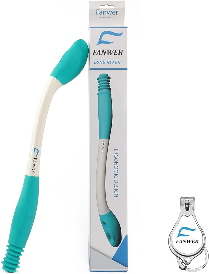 Fanwer Self-wipe Toilet Aid Tool, a Rubber Toileting Tongs, a Bottom Buddy Alternative