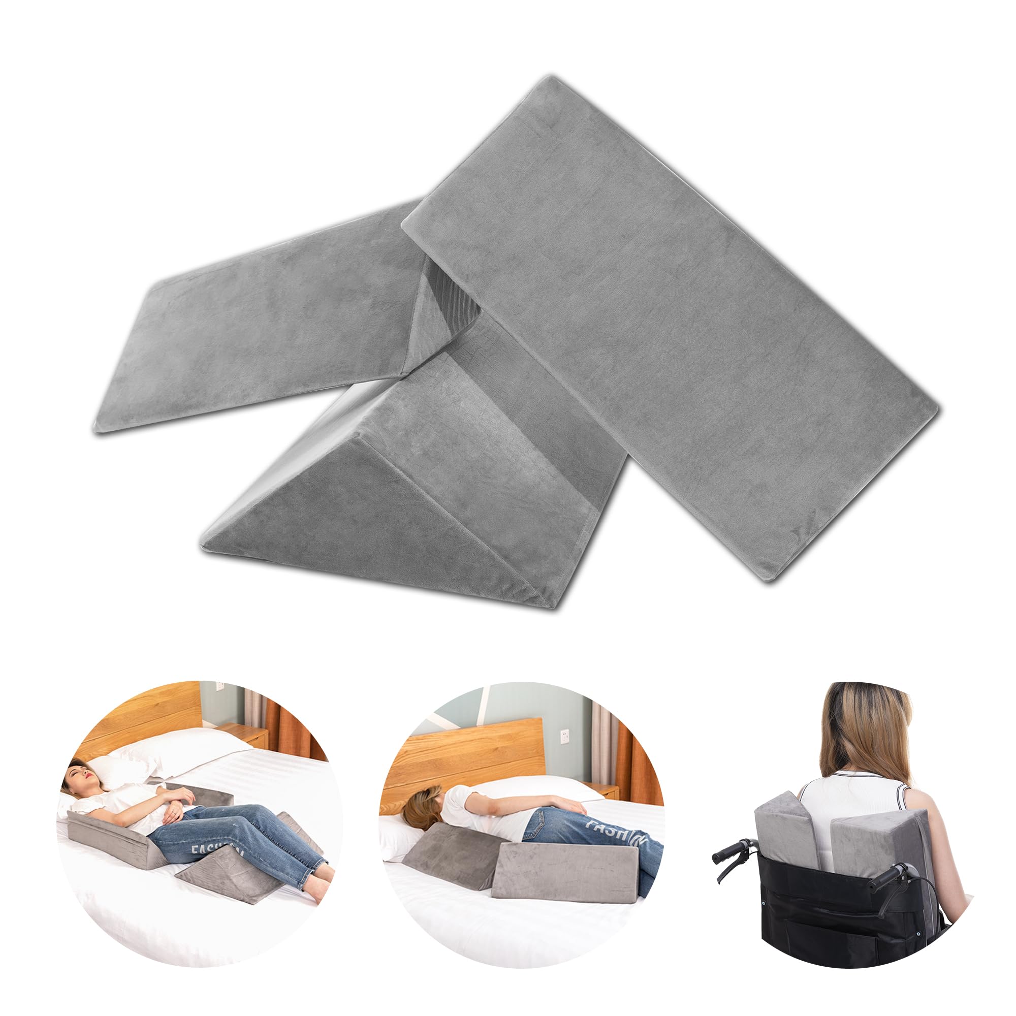 Fanwer Positioning Wedge Pillow for Side Sleeping (3 in 1), 40 Degree  Triangle Bed Wedges & Body Positioners for Back Pain, Preventing Bedsores,  After