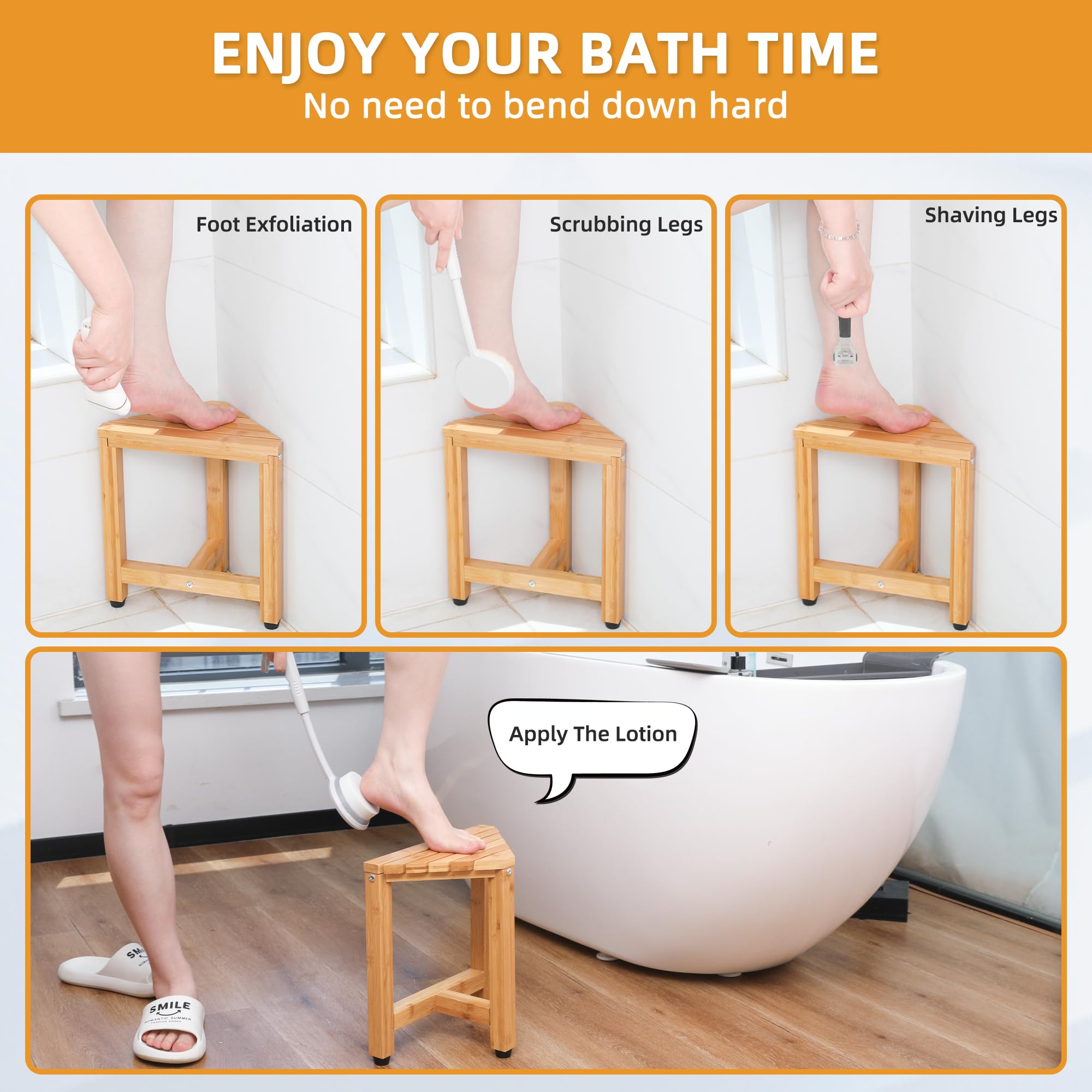 TYYIHUA 13.2 Shower Foot Rest for Shaving Legs Corner Shower Stool S