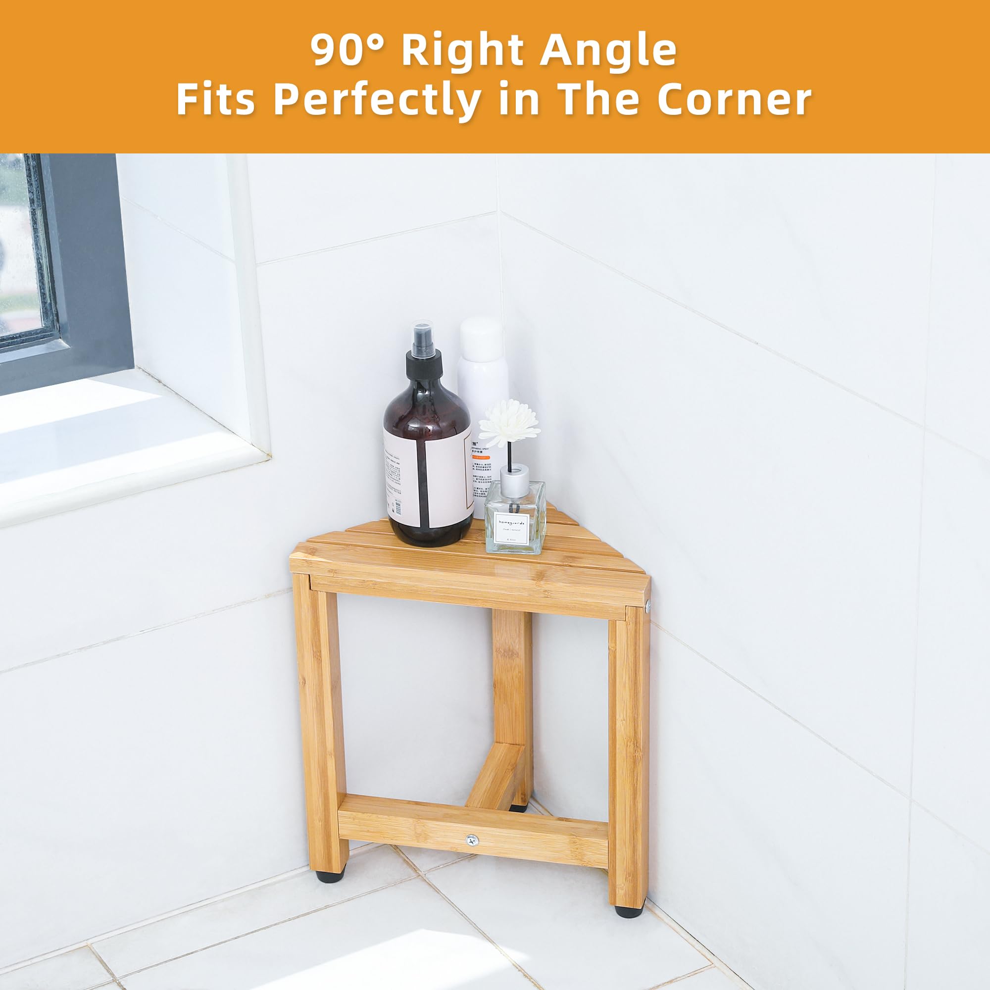 Corner shower sales stool with handles