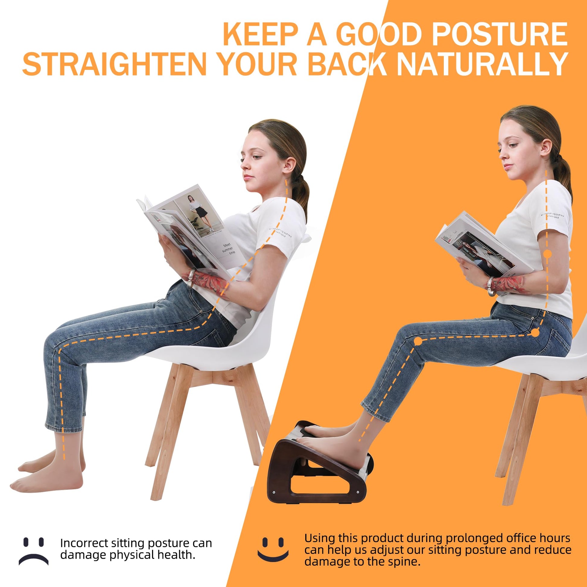 Adjustable Durable Massage Footrest For Improve Posture/Blood Circulation