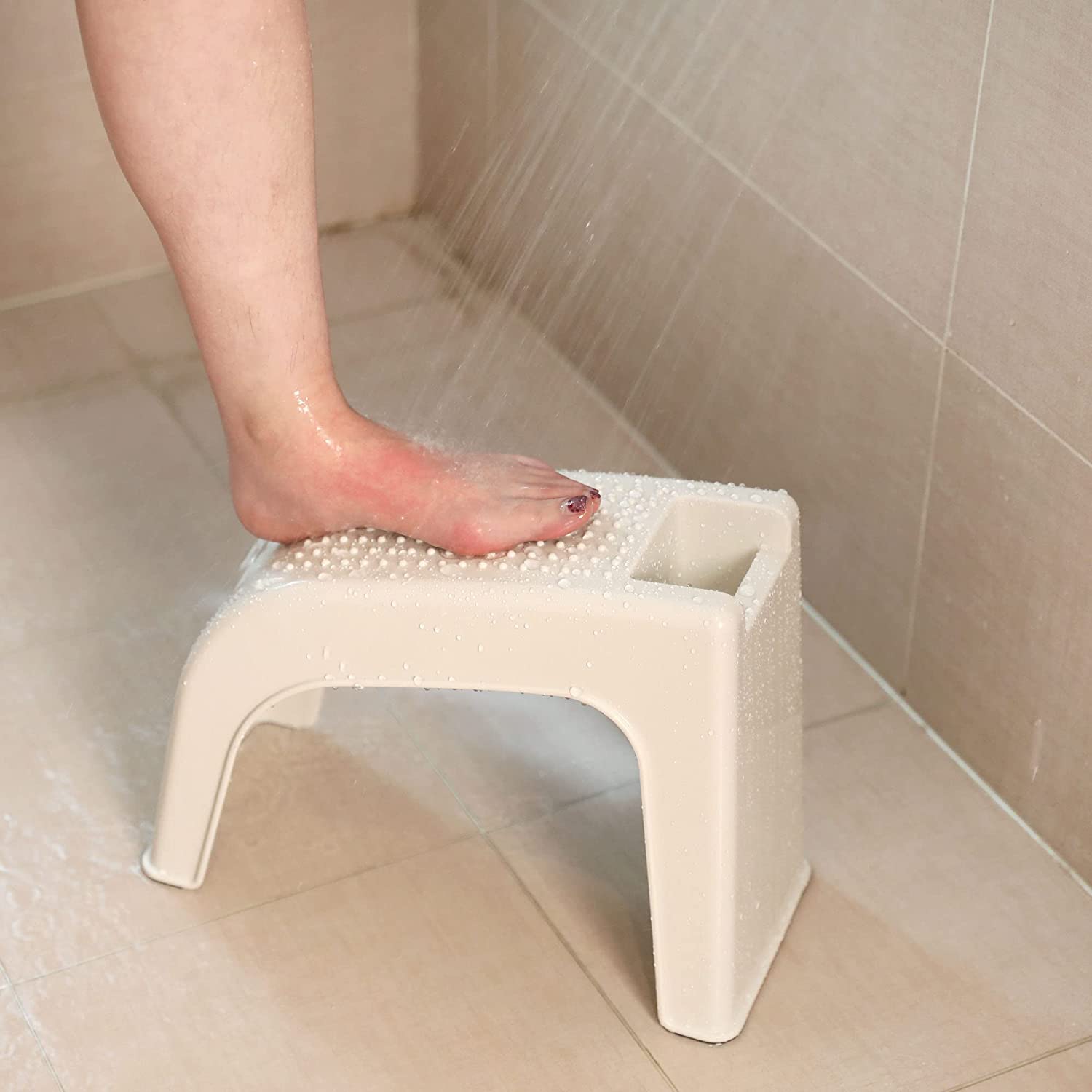 Shower foot discount stool for shaving