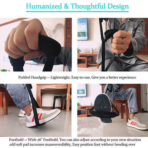 Multi-Loop Leg Lifter Strap with Foot Grip