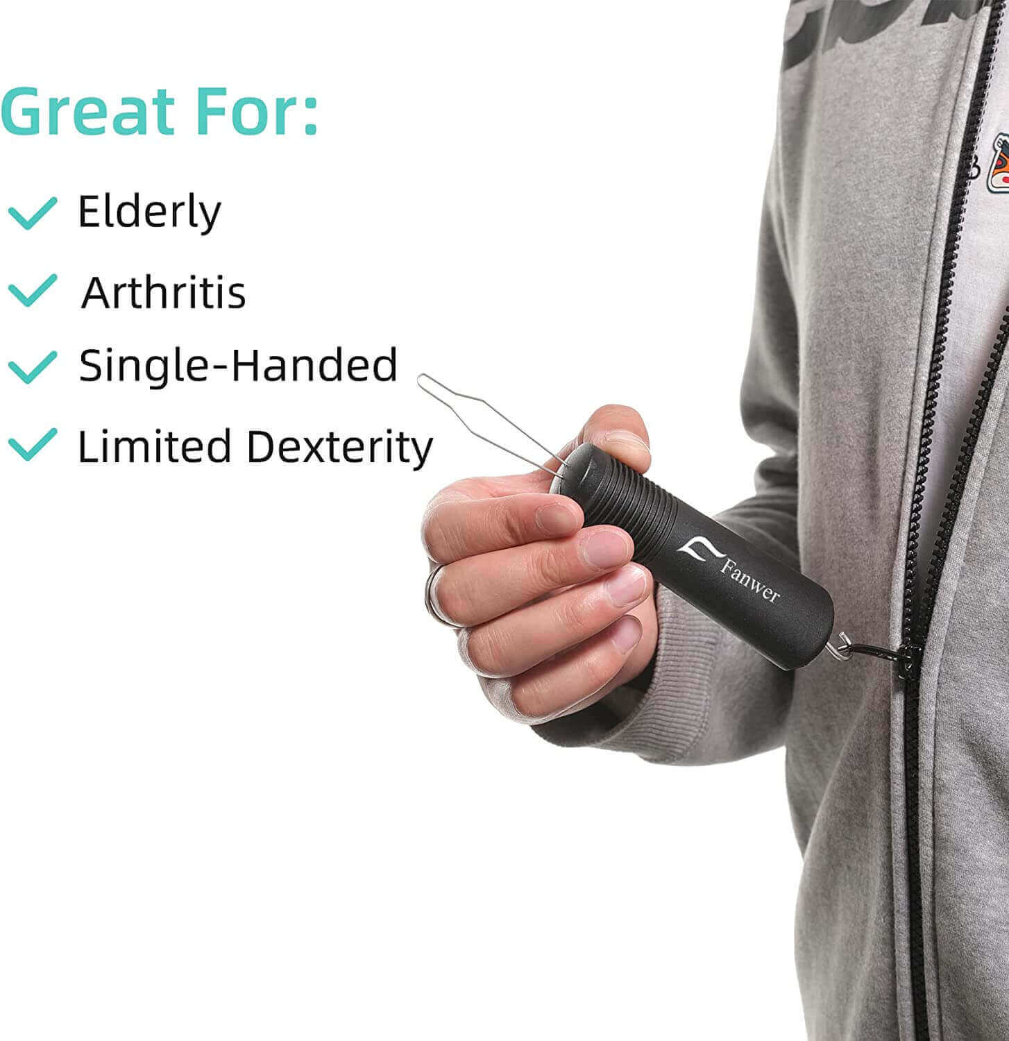 Easy Disabled Elderly Adaptive Button Hook Dressing Aids Button Assist Zipper  Pull Helper – the best products in the Joom Geek online store
